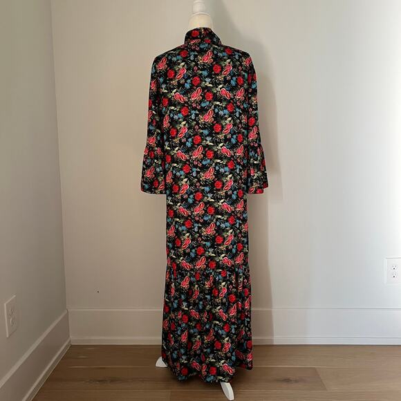 Alice + Olivia Dottie Reversible Now & Forever Tangerine Midi Kimono Jacket M/L - Picture 6 of 12